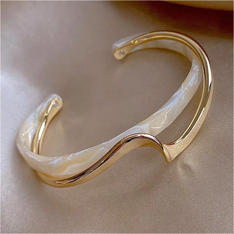 White Geometric Cuff Bracelet made by Victoria Emerson