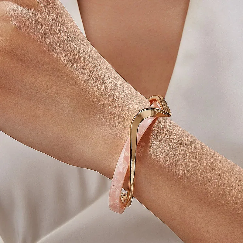 White Geometric Cuff Bracelet sold by Victoria Emerson product image thumbnail 5