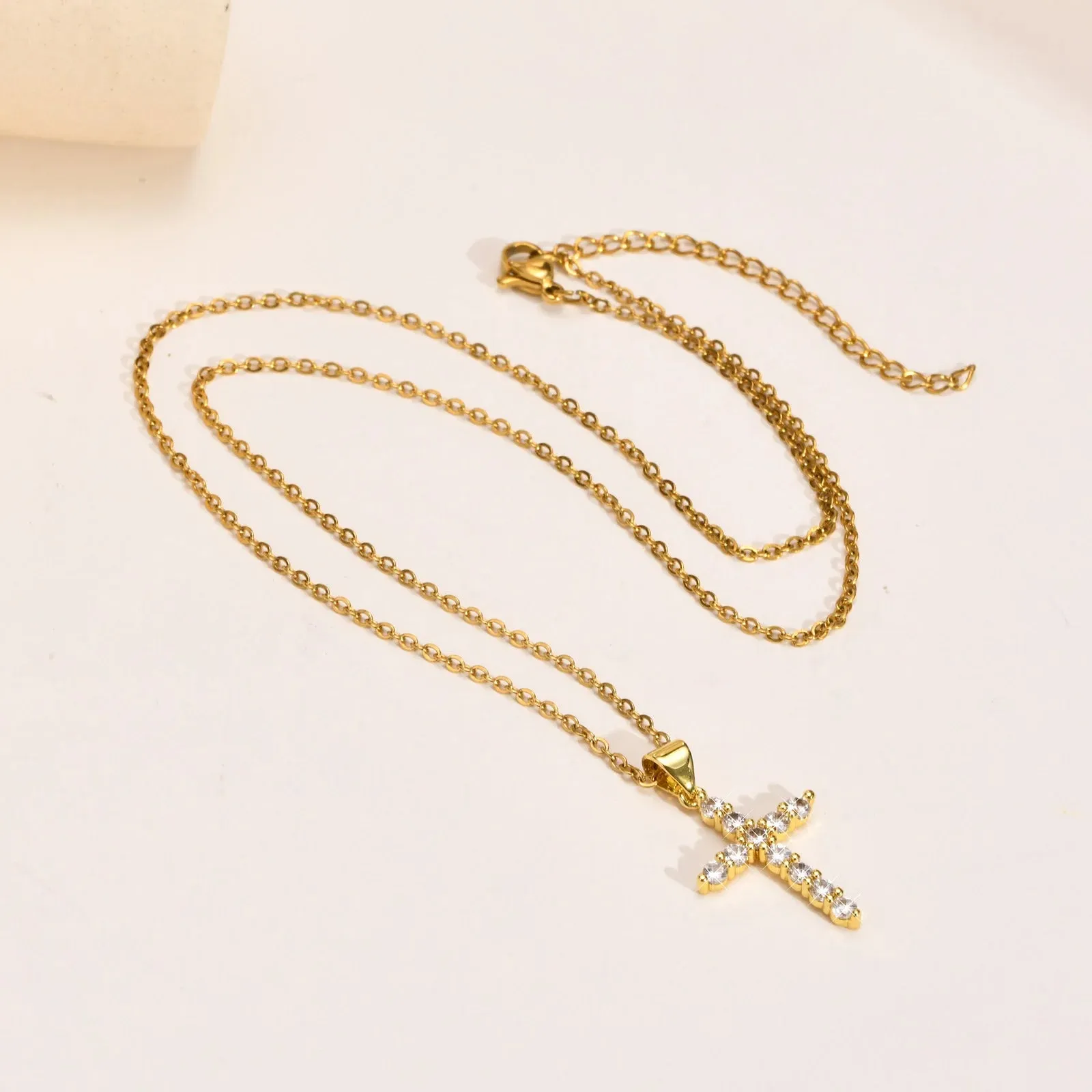 Cubic Zirconia Cross Pendant Necklace sold by Victoria Emerson product image thumbnail 5