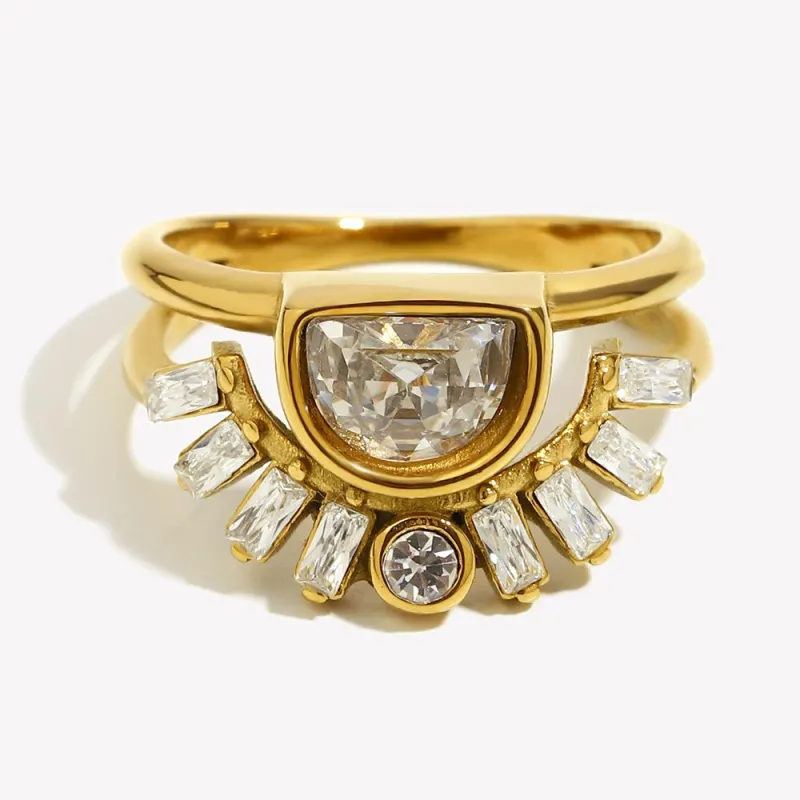 Sun Layer Statement Ring made by Victoria Emerson