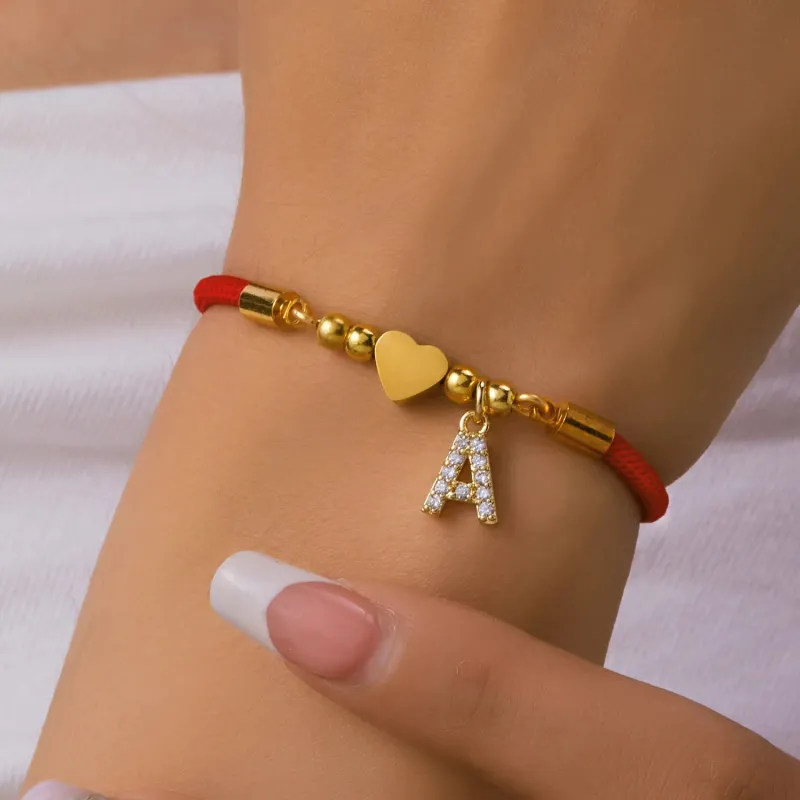 Initial Heart Charm Bracelet made by Victoria Emerson