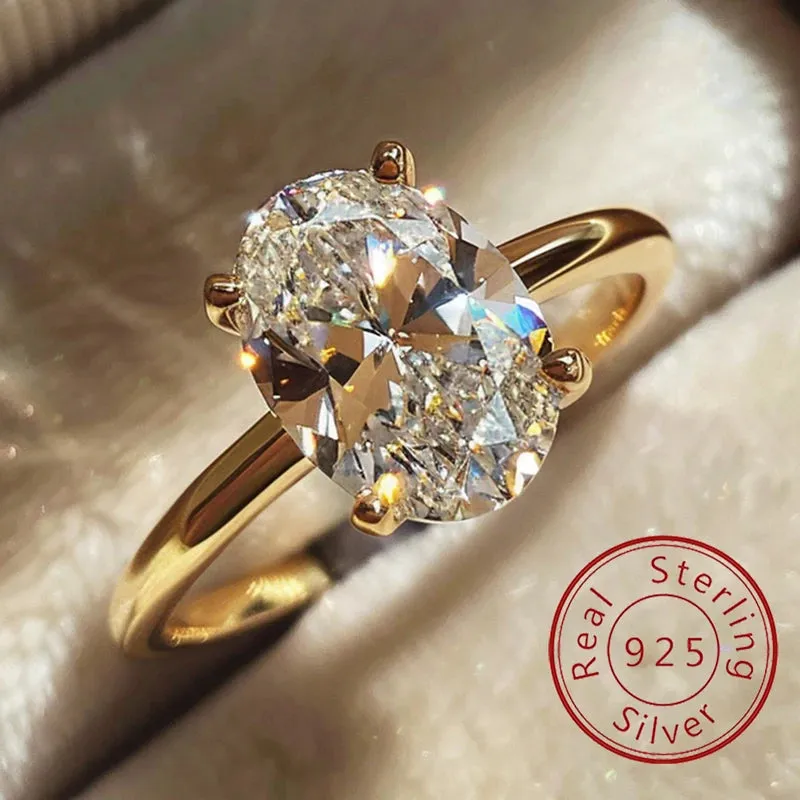 Sterling Silver Oval Zircon Ring made by Victoria Emerson