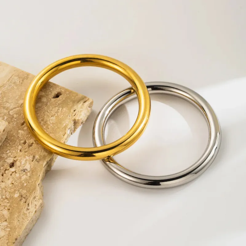 Gold Hollow Bangle Bracelet made by Victoria Emerson