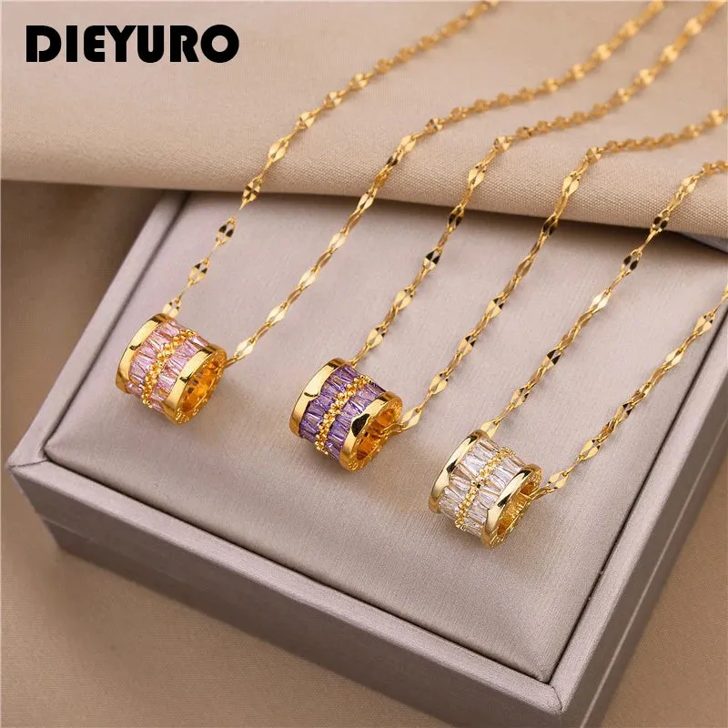 Three-Tone Round Pendant Necklace made by Victoria Emerson