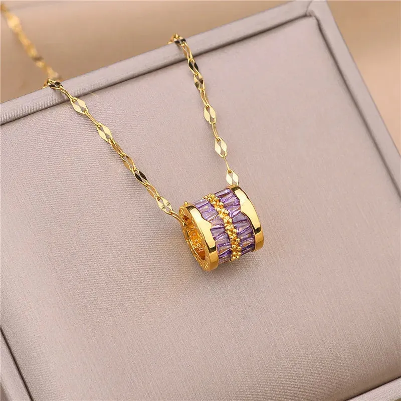 Three-Tone Round Pendant Necklace sold by Victoria Emerson product image thumbnail 2