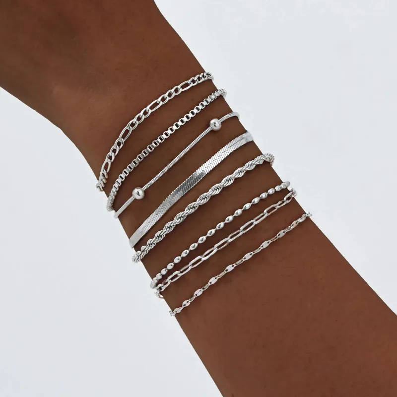 Silver Stackable Chain Bracelet made by Victoria Emerson
