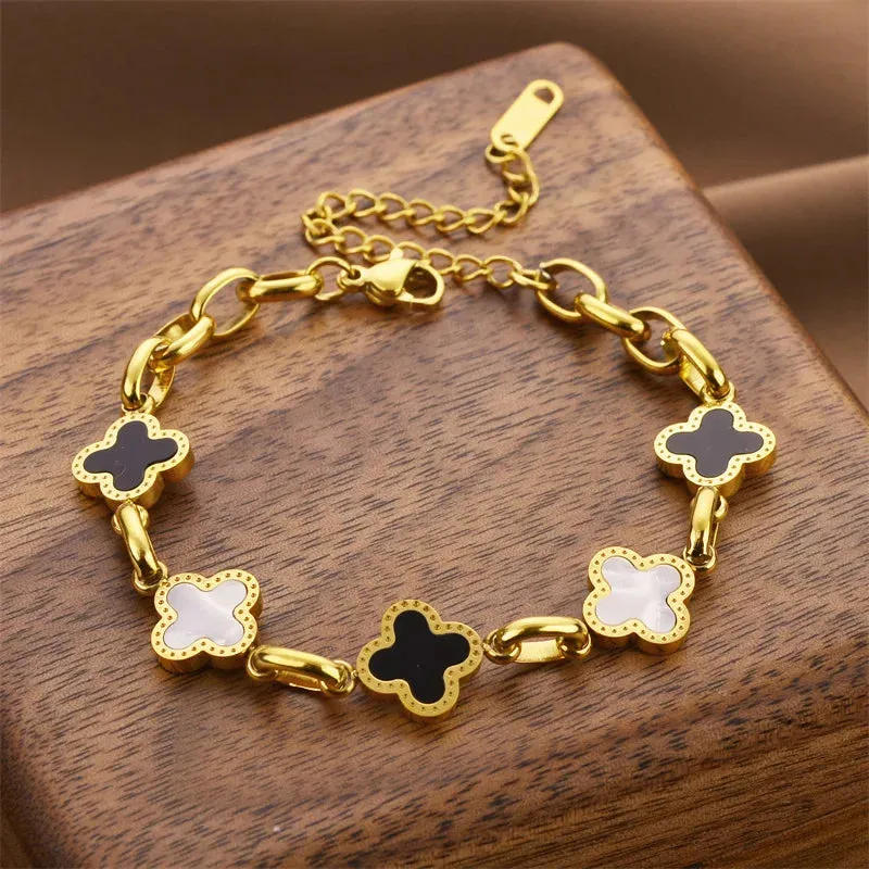Four-Leaf Clover Charm Bracelet made by Victoria Emerson