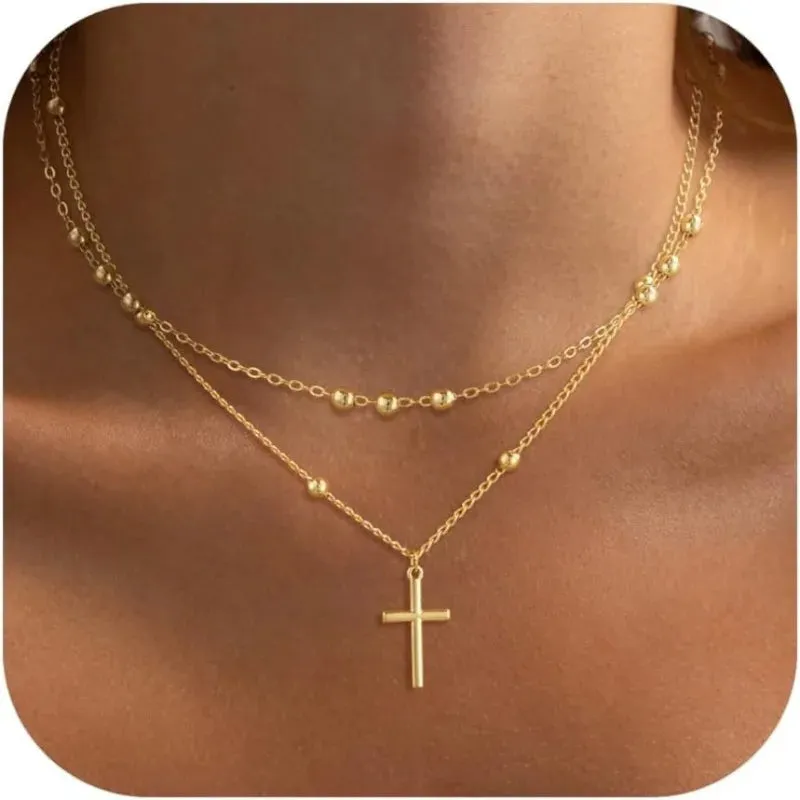 Layered Cross Charm Choker made by Victoria Emerson