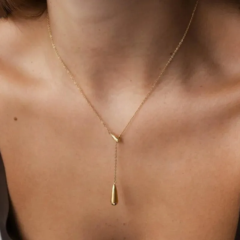 Double Waterdrop Y-Necklace made by Victoria Emerson