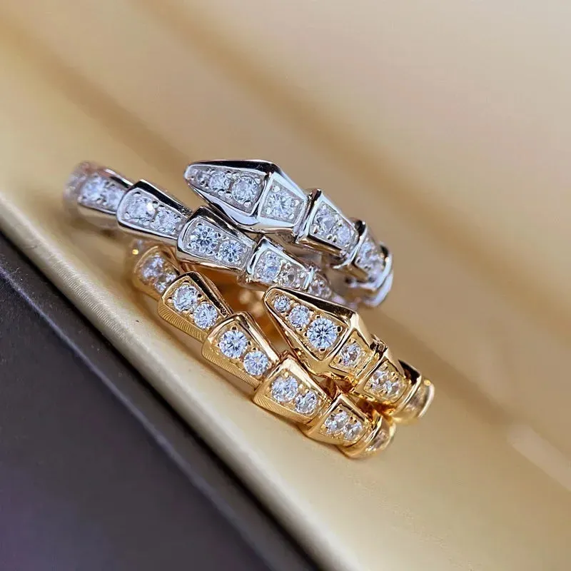 CZ Snake Wrap Ring made by Victoria Emerson