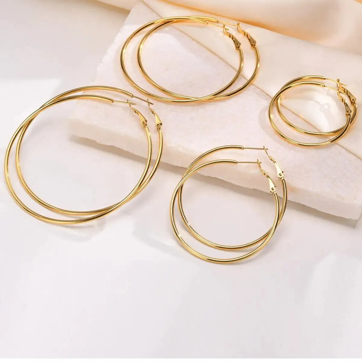 Classic Big Circle Hoop Earrings sold by Victoria Emerson product image thumbnail 4