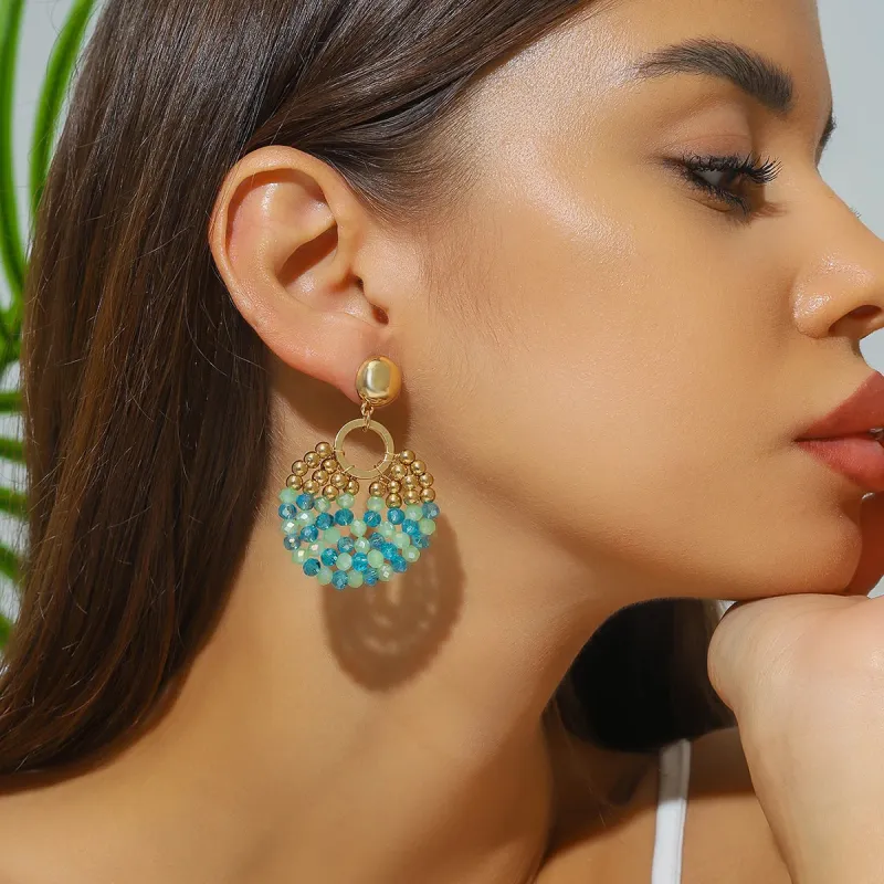 Layered Beaded Drop Earrings made by Victoria Emerson