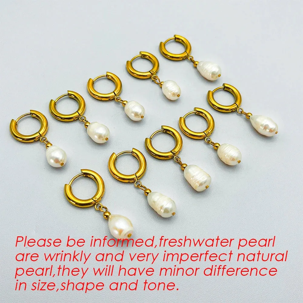 Gold-Plated Freshwater Pearl Drop Earrings sold by Victoria Emerson product image thumbnail 5