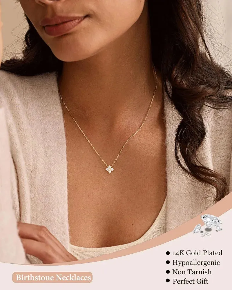Dainty CZ Flower Pendant Necklace sold by Victoria Emerson product image thumbnail 3