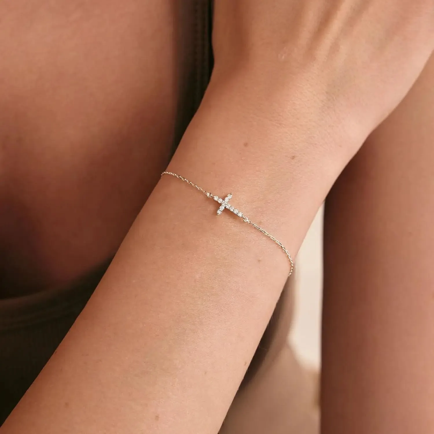 Sterling Silver Cross Chain Bracelet sold by Victoria Emerson product image thumbnail 5
