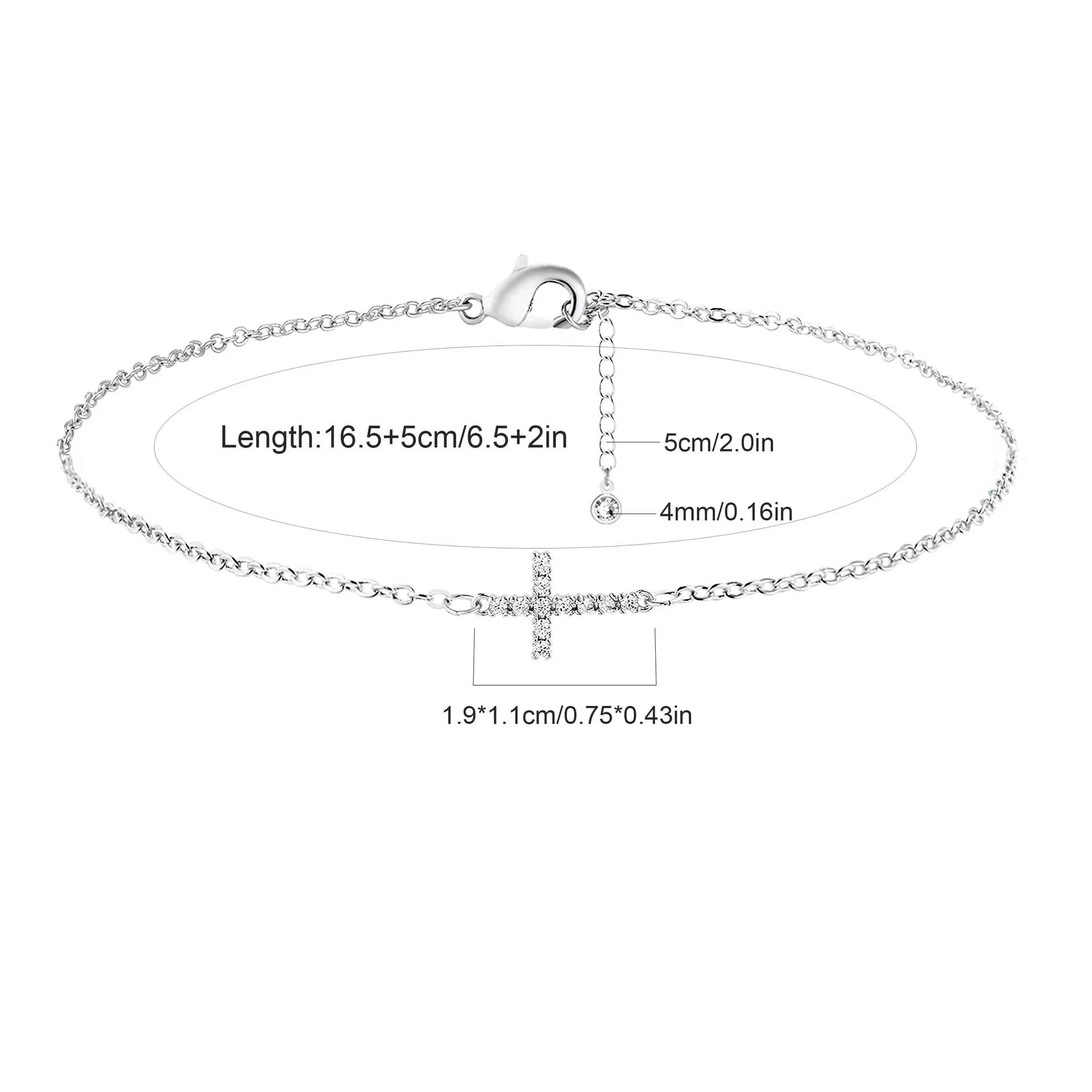 Sterling Silver Cross Chain Bracelet sold by Victoria Emerson product image thumbnail 4