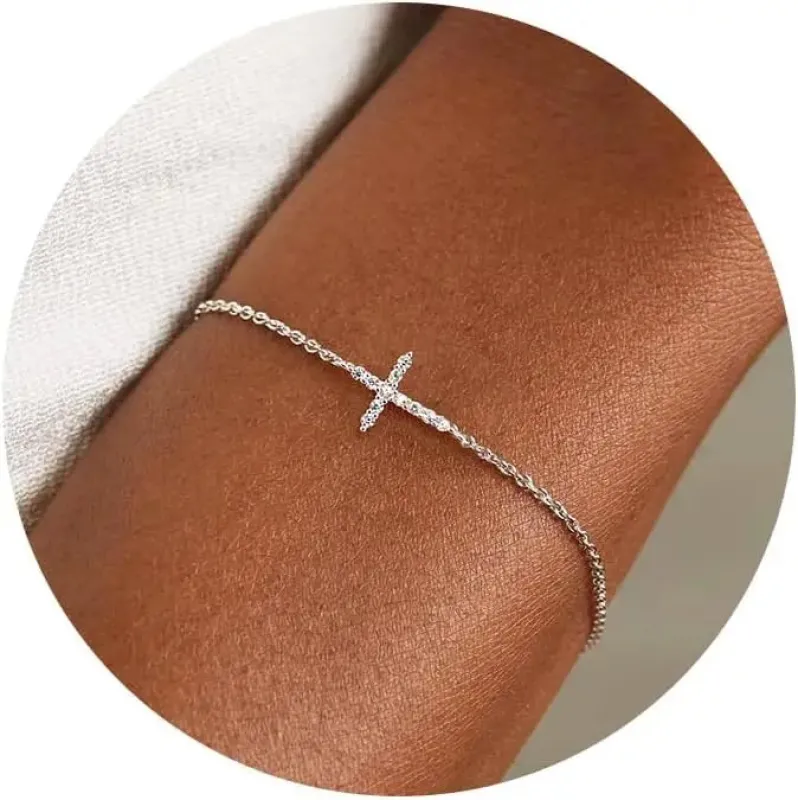Sterling Silver Cross Chain Bracelet made by Victoria Emerson