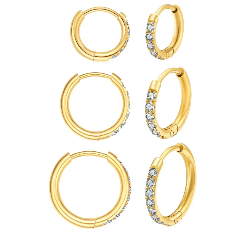 Huggie Hoop Earrings with Cubic Zirconia made by Victoria Emerson