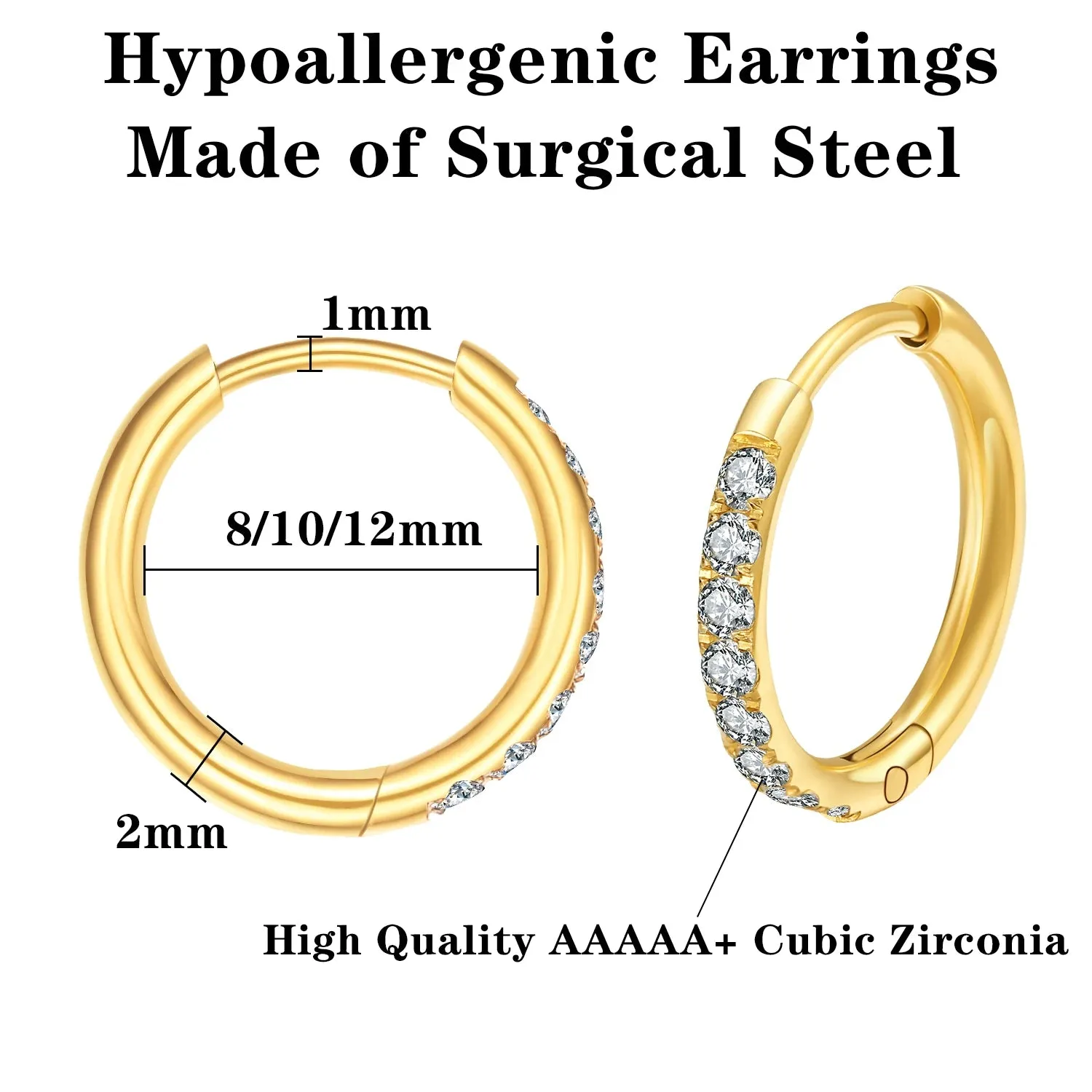 Huggie Hoop Earrings with Cubic Zirconia sold by Victoria Emerson product image thumbnail 5