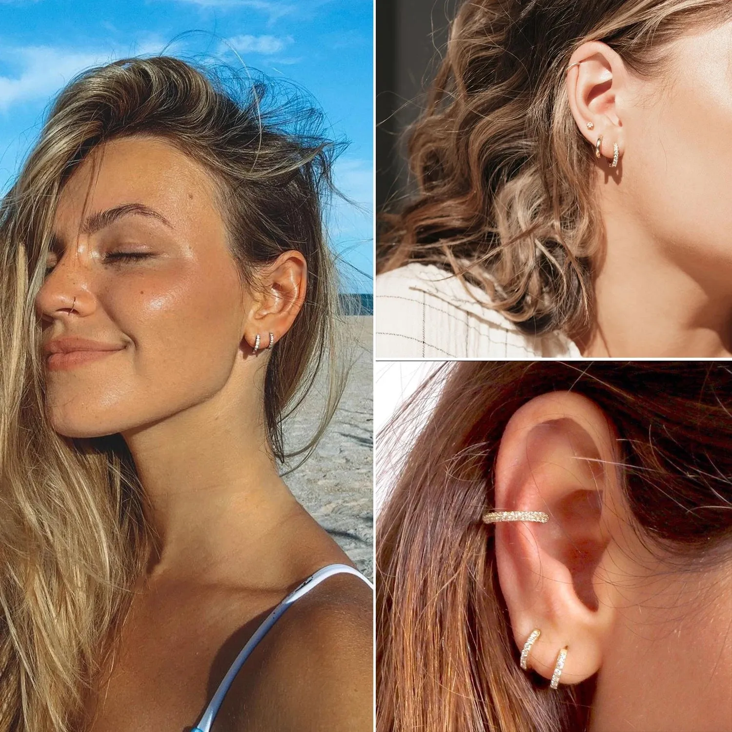 Huggie Hoop Earrings with Cubic Zirconia sold by Victoria Emerson product image thumbnail 2