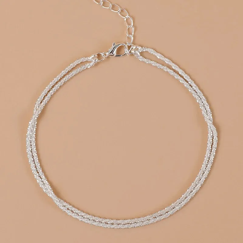 Layered Cuban Link Anklet Set sold by Victoria Emerson product image thumbnail 2