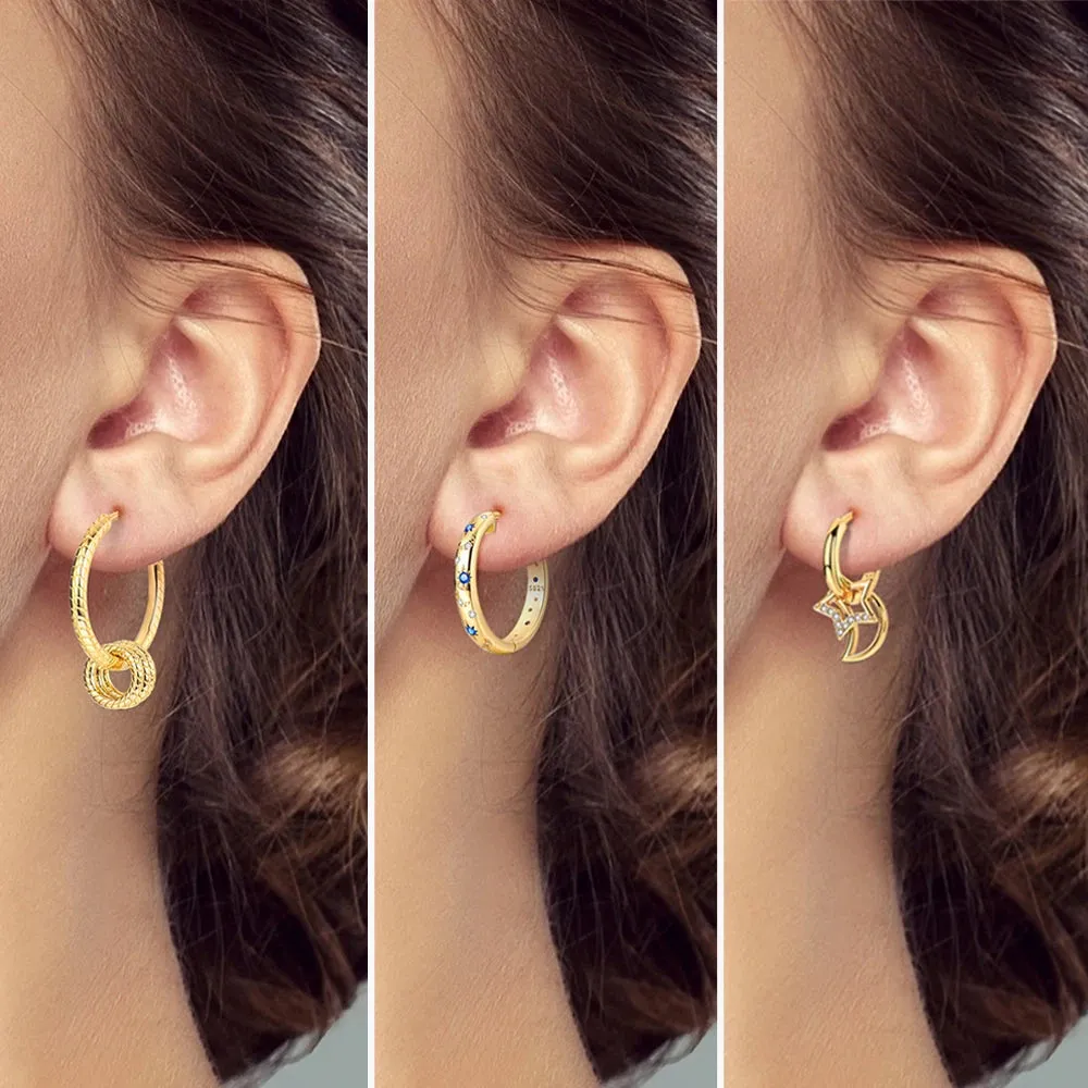 Sterling Silver Charm Hoop Earrings sold by Victoria Emerson product image thumbnail 4