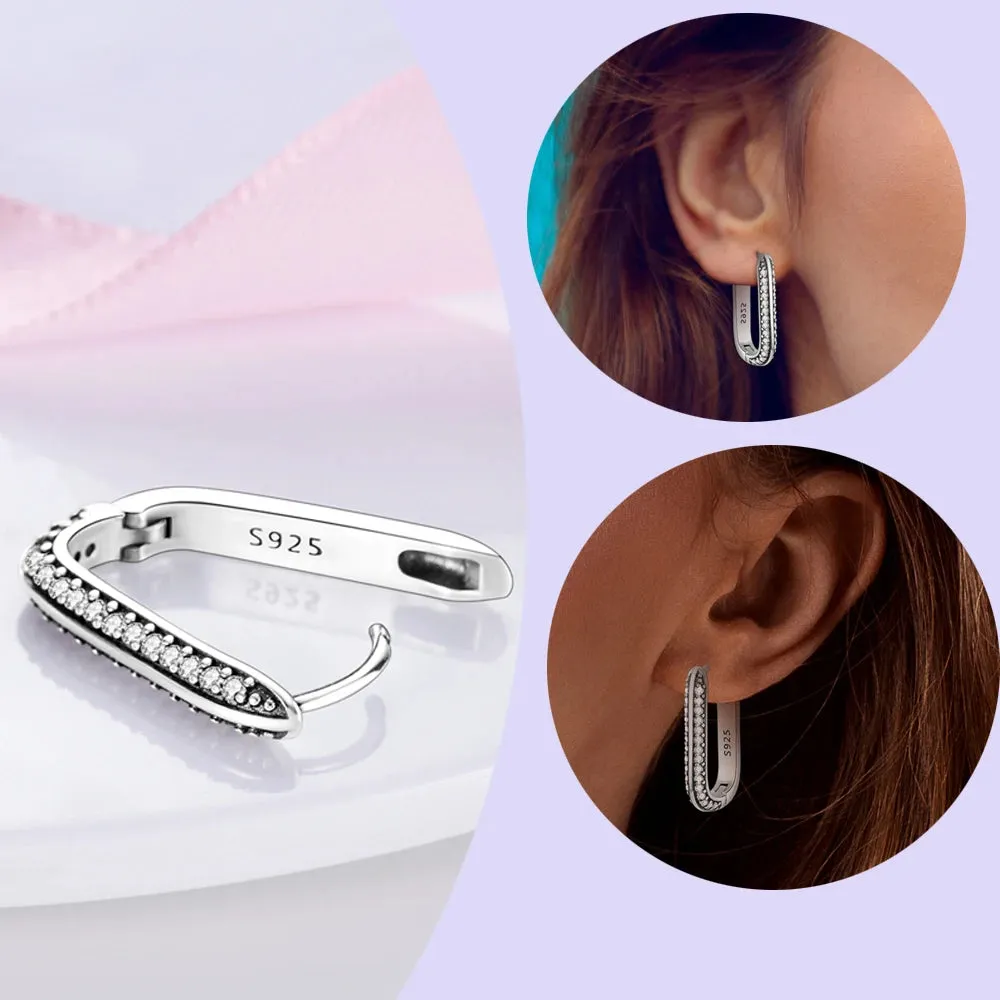 Sterling Silver Charm Hoop Earrings sold by Victoria Emerson product image thumbnail 5