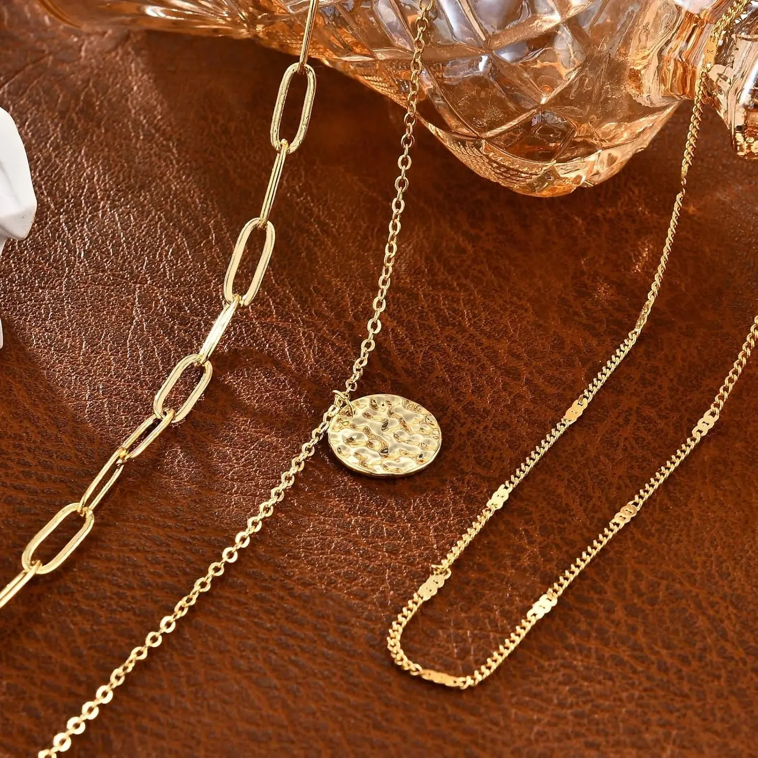 Gold Paperclip Layered Necklace sold by Victoria Emerson product image thumbnail 5