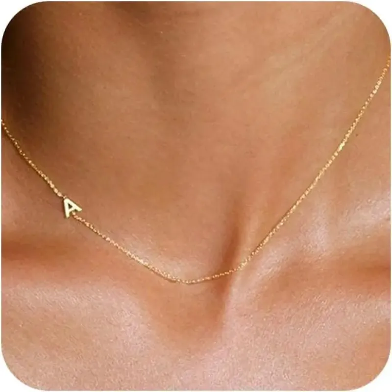 Sideways Initial Choker Necklace made by Victoria Emerson