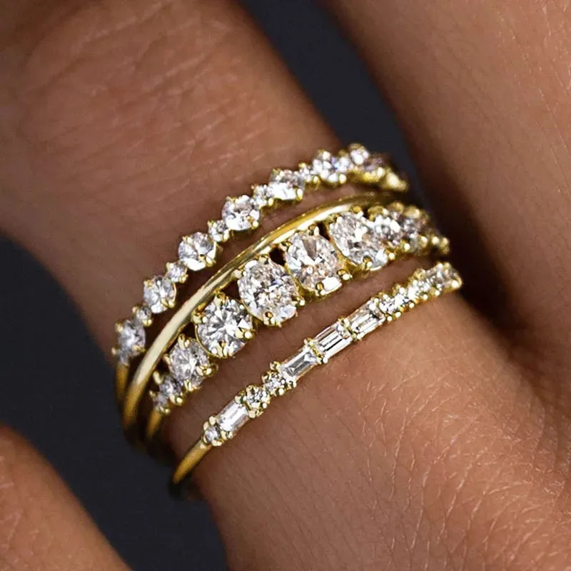 4-Piece CZ Stack Ring Set made by Victoria Emerson