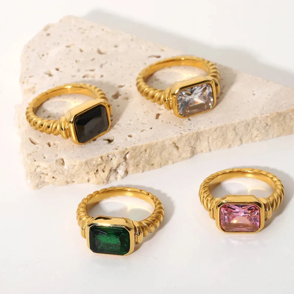 Birthstone Signet Band Ring sold by Victoria Emerson