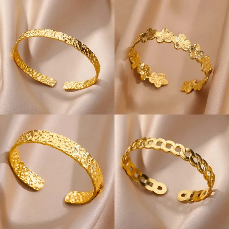 Gold Cuff Bangle Bracelet made by Victoria Emerson