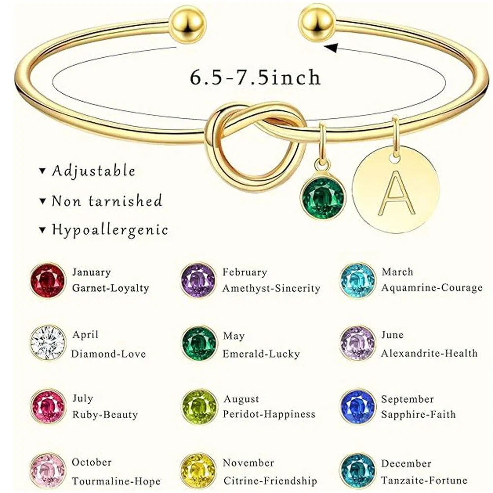 Birthstone Initial Bangle Bracelet sold by Victoria Emerson product image thumbnail 4
