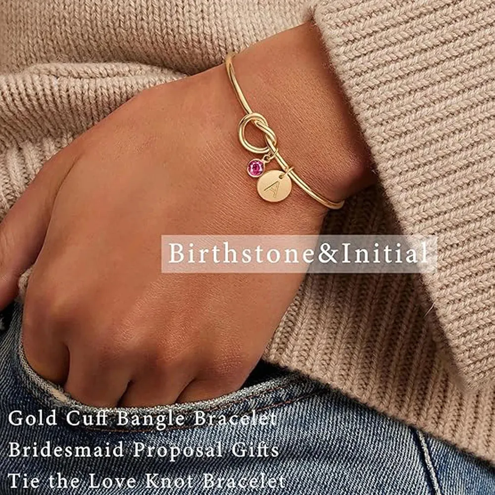 Birthstone Initial Bangle Bracelet sold by Victoria Emerson product image thumbnail 5