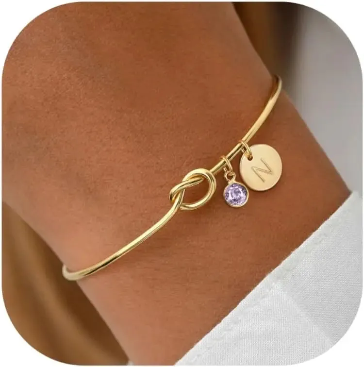 Birthstone Initial Bangle Bracelet sold by Victoria Emerson product image thumbnail 2