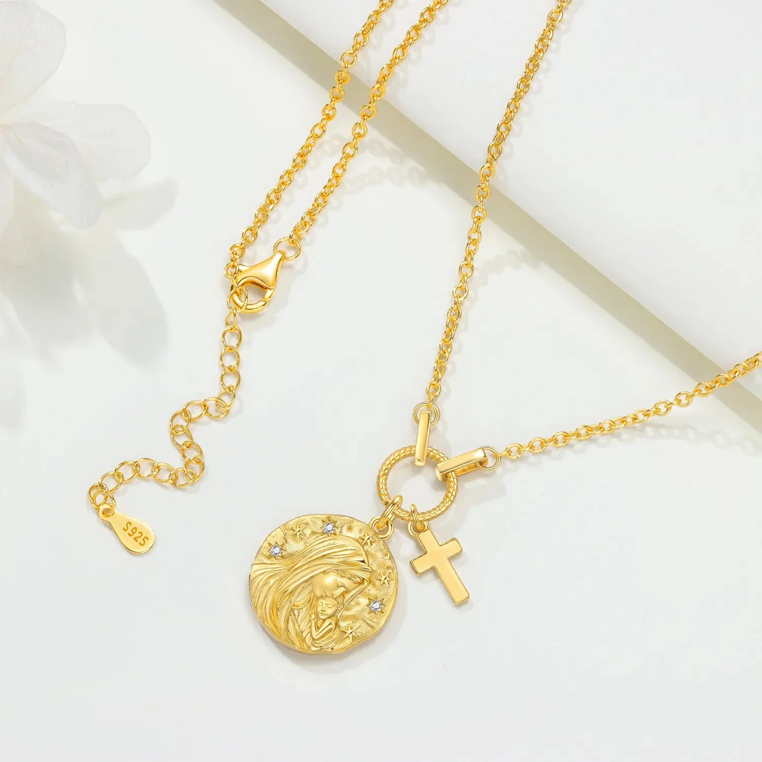 Virgin Mary Cross Necklace sold by Victoria Emerson product image thumbnail 2