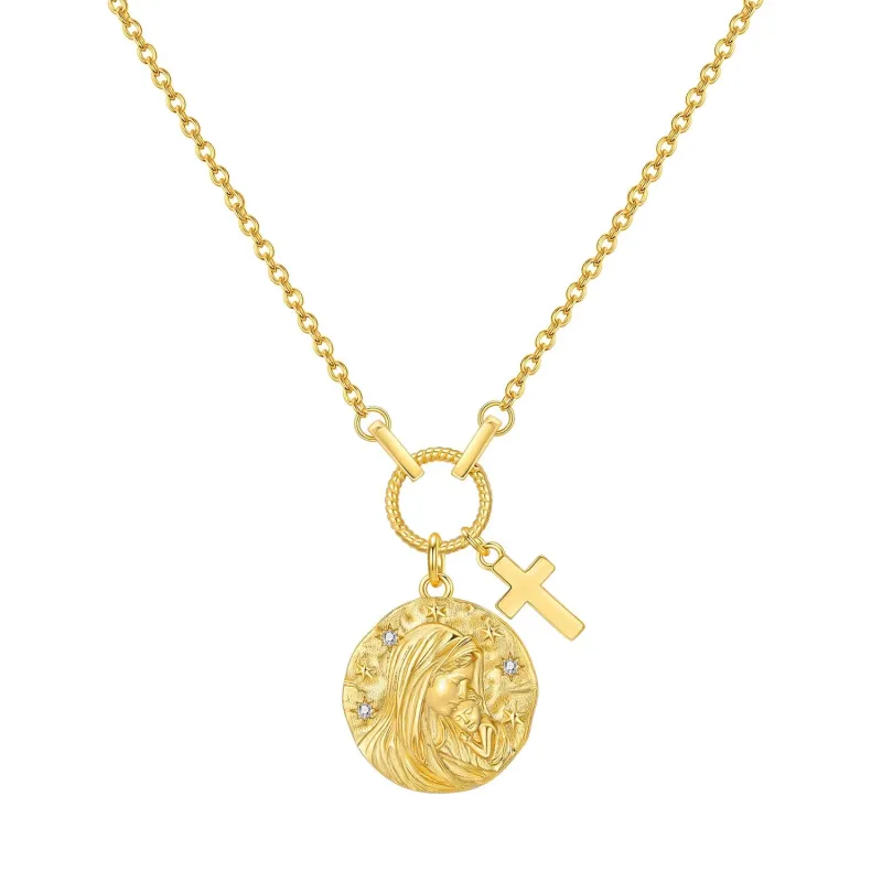 Virgin Mary Cross Necklace made by Victoria Emerson