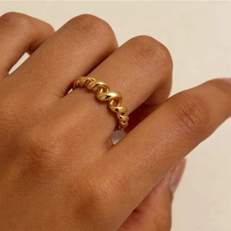 Zircon Geometric Twist Ring made by Victoria Emerson