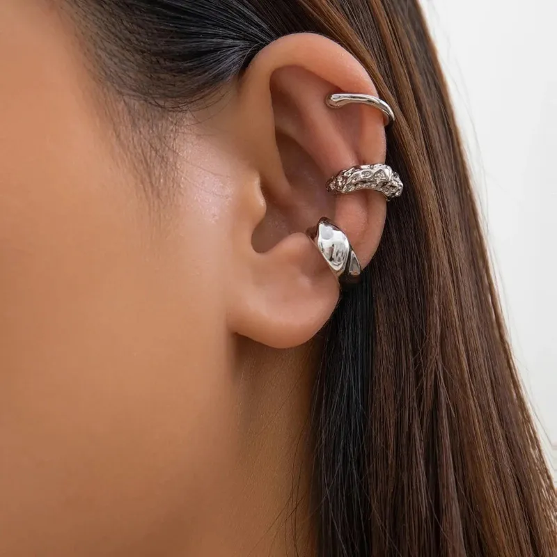 Gold Textured Ear Cuff Set (3-Piece) made by Victoria Emerson