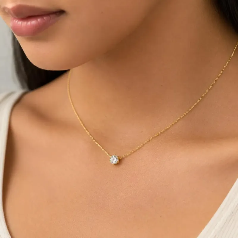 Solitaire Zircon Choker Necklace made by Victoria Emerson
