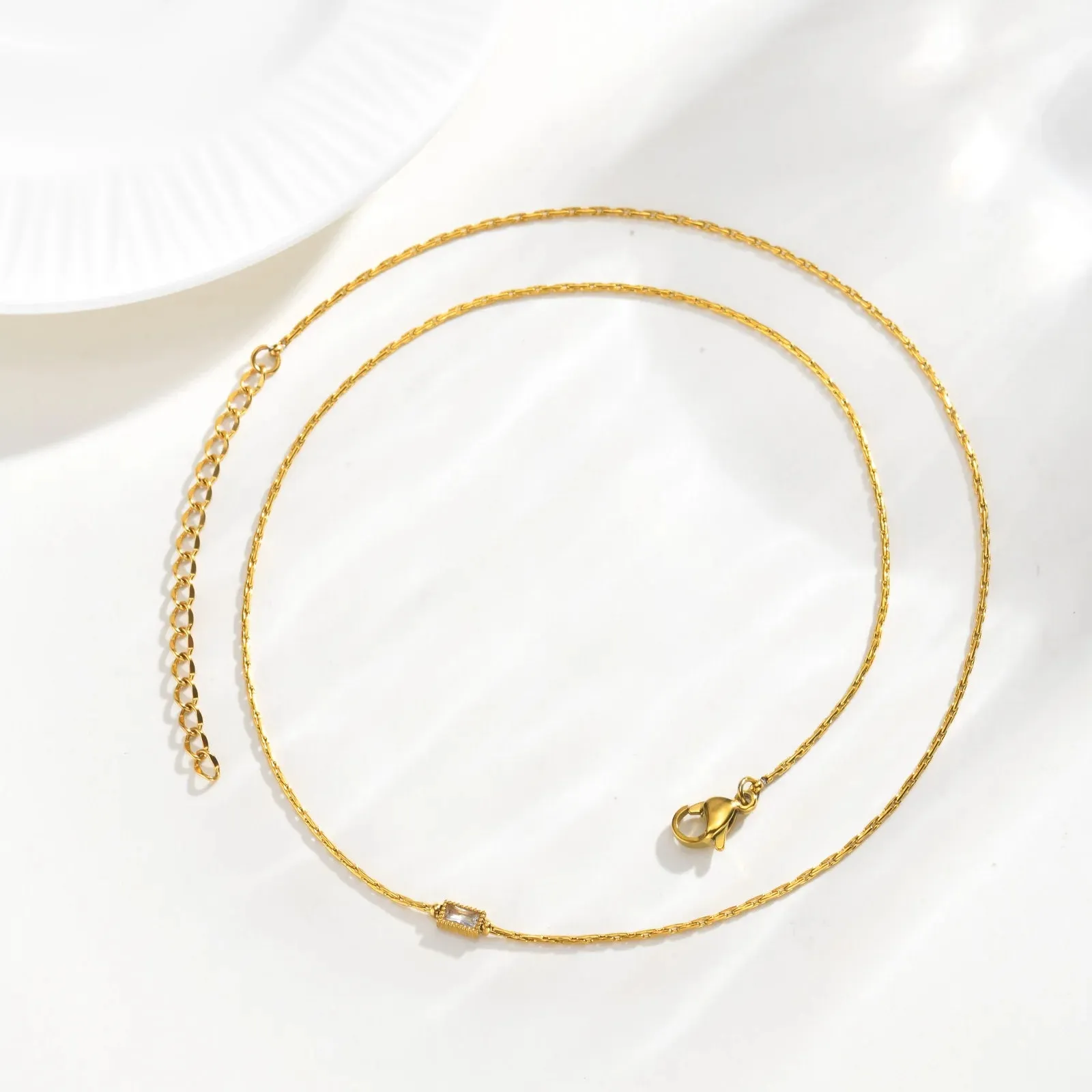 Tiny Rectangular Zircon Necklace sold by Victoria Emerson product image thumbnail 5