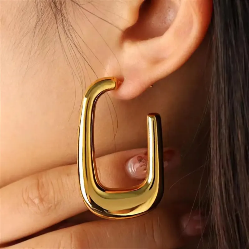 Chunky U-Shape Hoop Earrings made by Victoria Emerson
