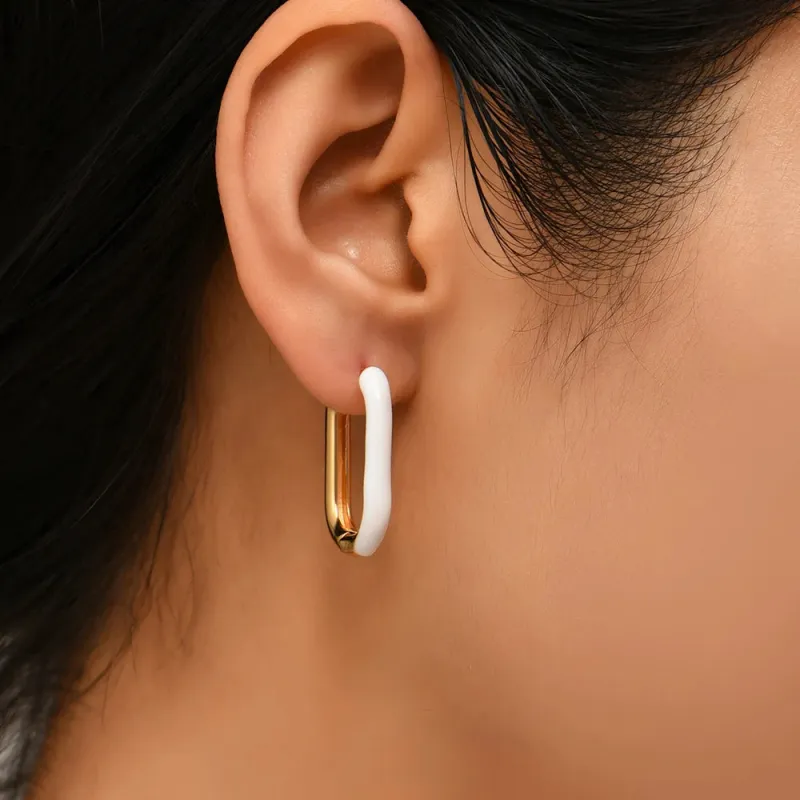 Enamel Chunky Hoop Earrings made by Victoria Emerson