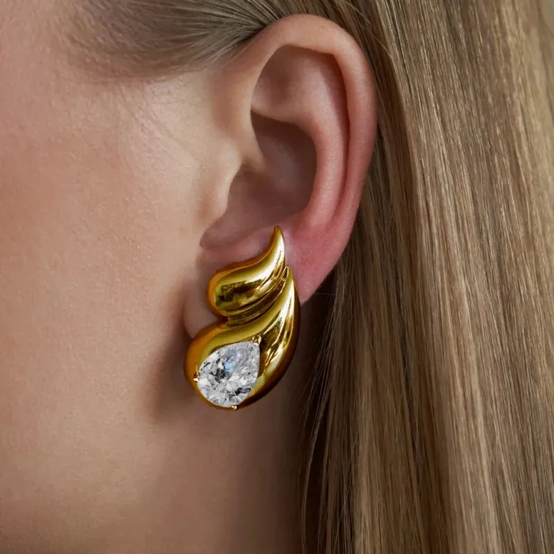 Crystal Double Teardrop Earrings made by Victoria Emerson
