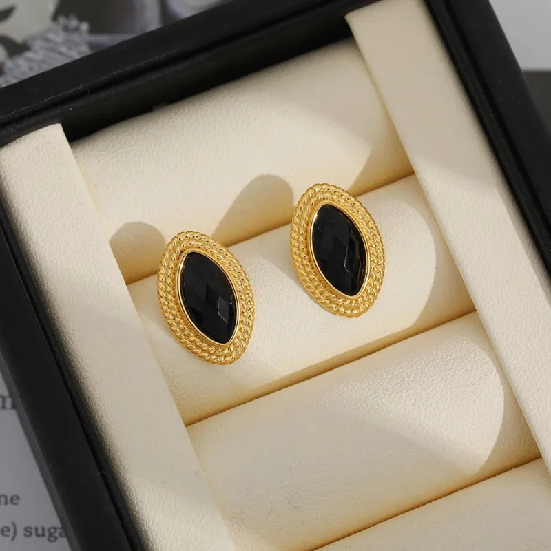 Geometric Crystal Stud Earrings made by Victoria Emerson