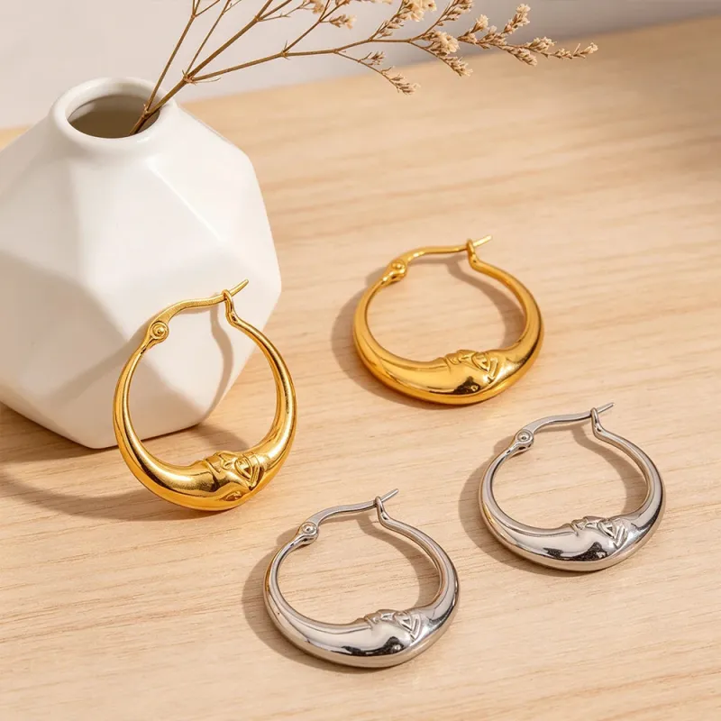 Crescent Moon Hoop Earrings made by Victoria Emerson