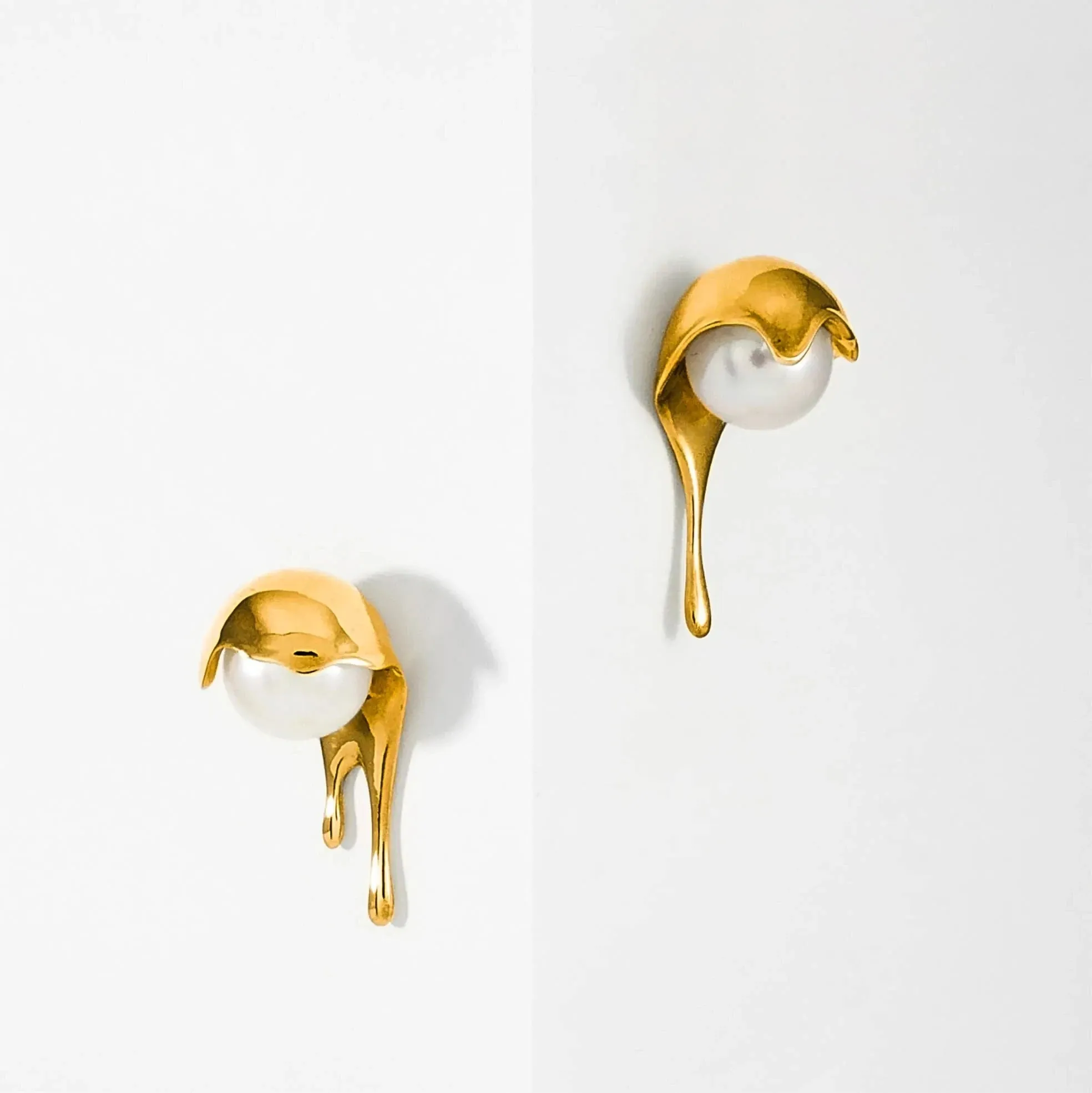 Molten Pearl Drop Stud Earrings sold by Victoria Emerson product image thumbnail 4