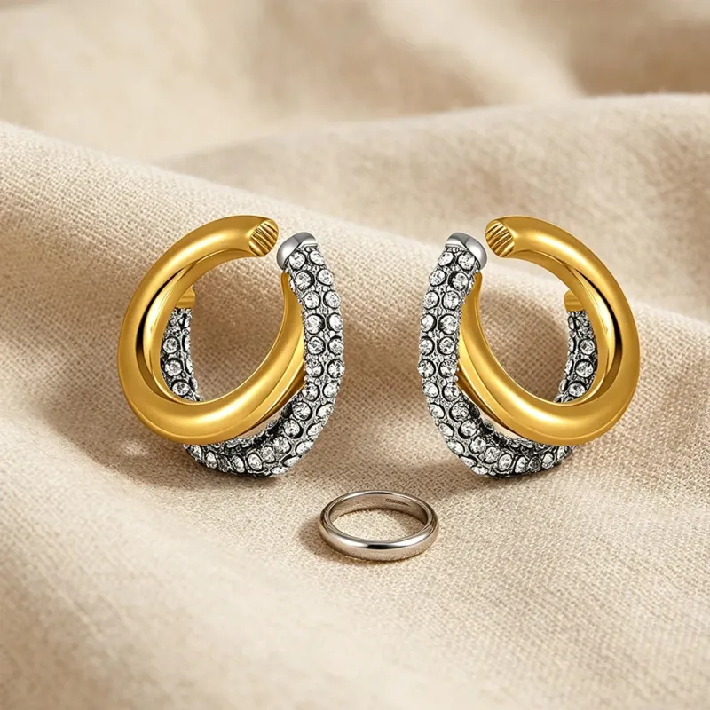 Cubic Zirconia Ear Cuff Earrings made by Victoria Emerson