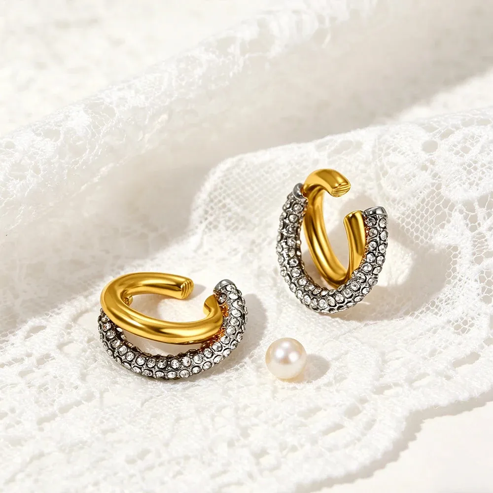Cubic Zirconia Ear Cuff Earrings sold by Victoria Emerson product image thumbnail 3