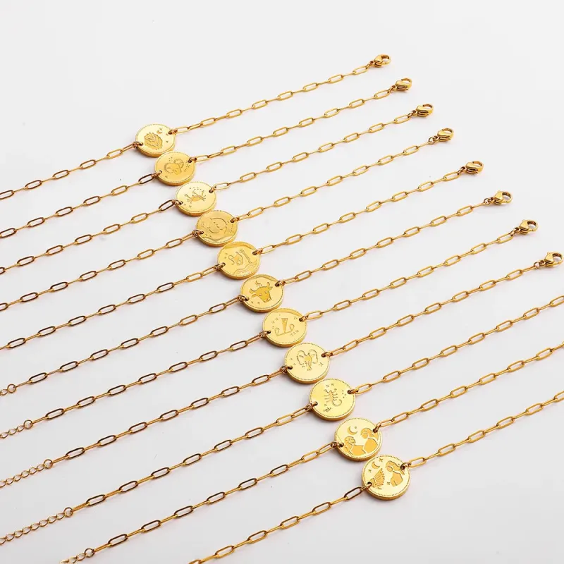 Zodiac Coin Charm Bracelet made by Victoria Emerson